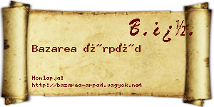 Bazarea Árpád névjegykártya